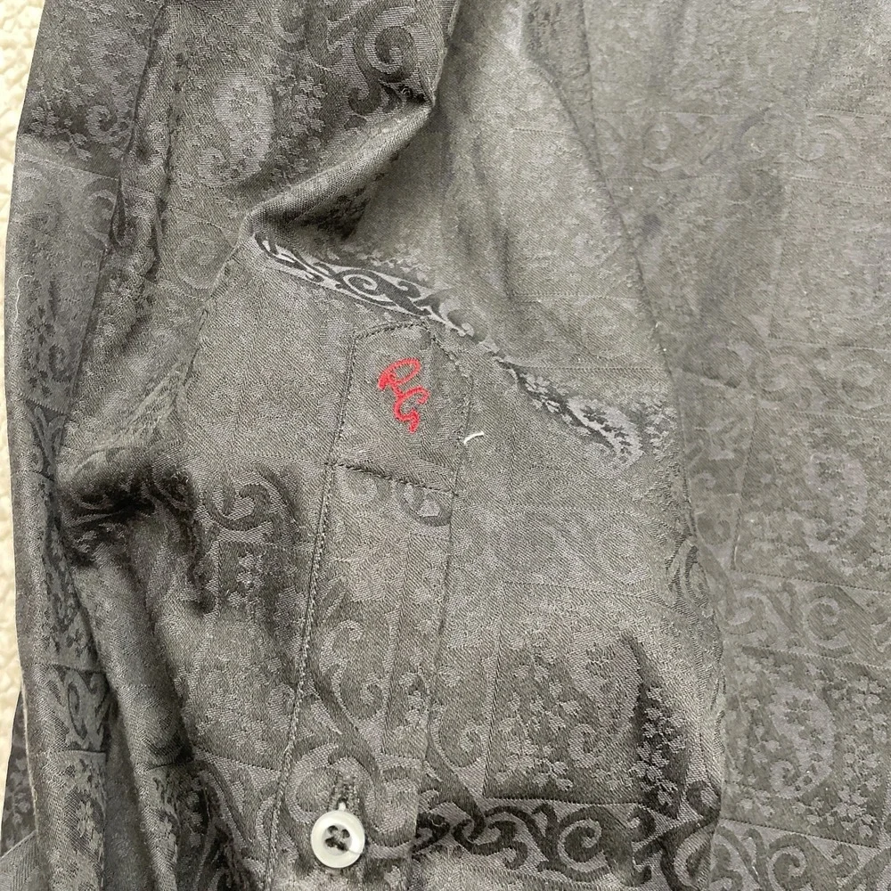 Robert Graham Button Down Mens 5XL Black Windsor Classic Paisley Jacquard NWT - Picture 9 of 10